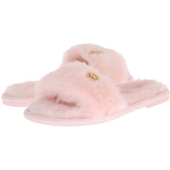 Michael Kors Pink Faux Fur Slippers - Picture 4 of 6